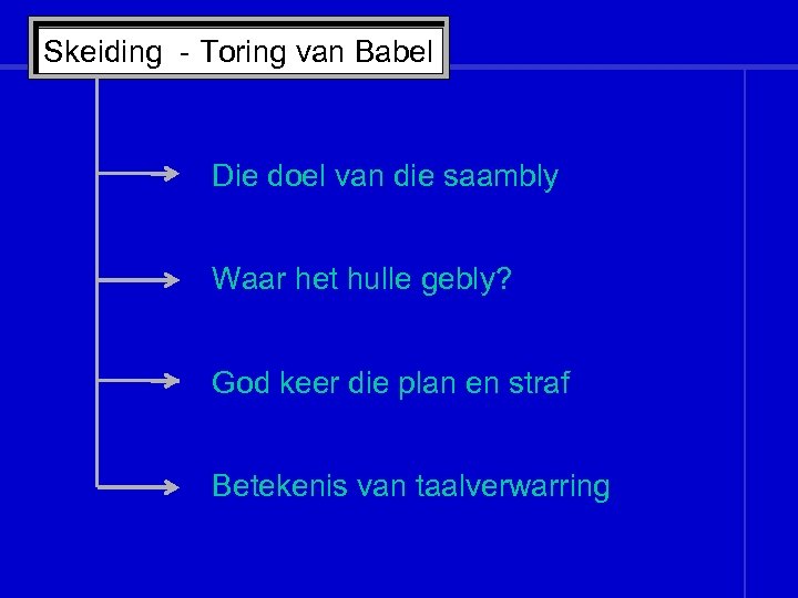 Skeiding - Toring van Babel Die doel van die saambly Waar het hulle gebly?