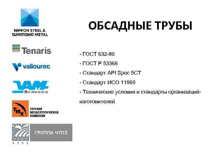 ОБСАДНЫЕ ТРУБЫ - ГОСТ 632 -80 - ГОСТ Р 53366 - Стандарт АРI Spec