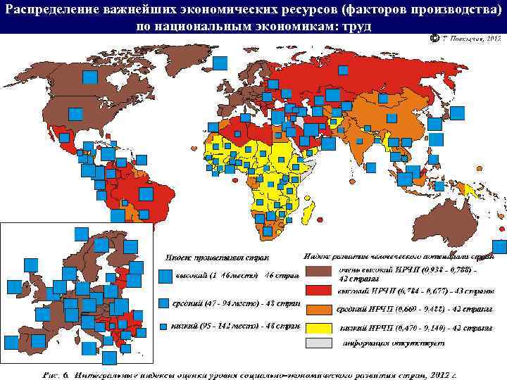 Распределение важнейших экономических ресурсов (факторов производства) по национальным экономикам: труд 