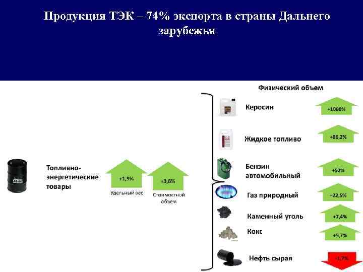 Продукция ТЭК – 74% экспорта в страны Дальнего зарубежья 