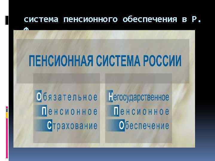 система пенсионного обеспечения в Р. Ф. 