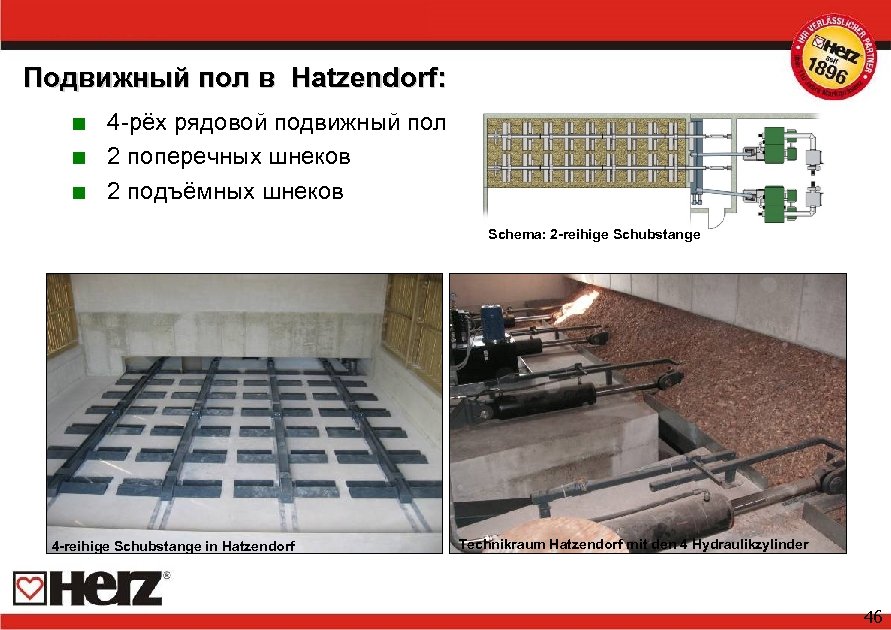 Подвижный пол в Hatzendorf: < 4 -рёх рядовой подвижный пол < 2 поперечных шнеков