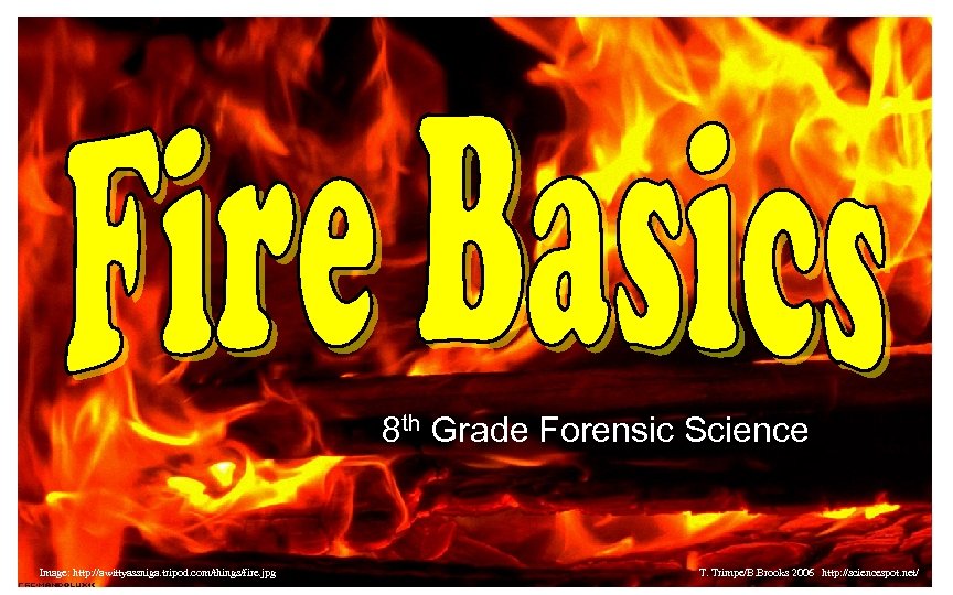 8 th Grade Forensic Science Image: http: //awittyassniga. tripod. com/things/fire. jpg T. Trimpe/B. Brooks