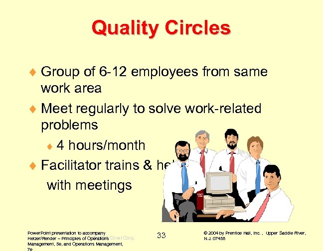 Quality Circles ¨ Group of 6 -12 employees from same work area ¨ Meet