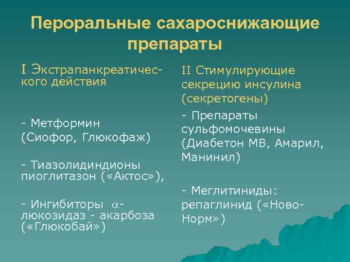 Презентация гипогликемические средства