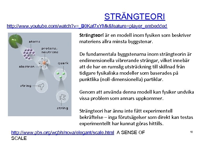 STRÄNGTEORI http: //www. youtube. com/watch? v=_B 0 Kaf 7 x. YMk&feature=player_embedded Strängteori är en