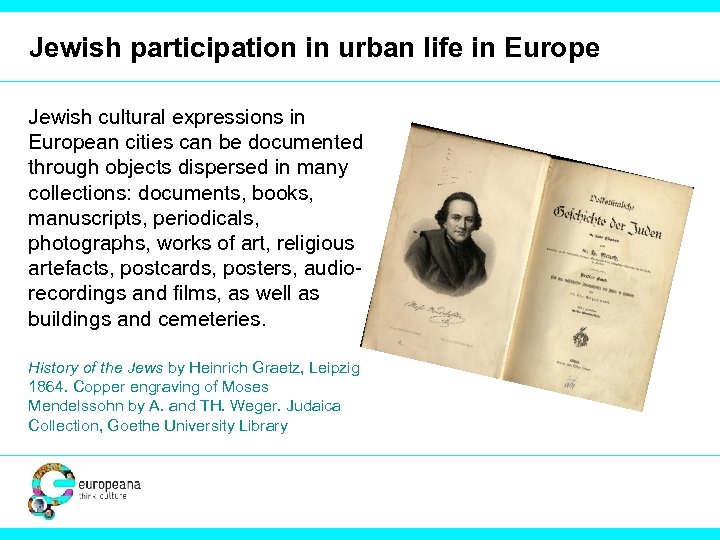 Jewish participation in urban life in Europe Jewish cultural expressions in European cities can