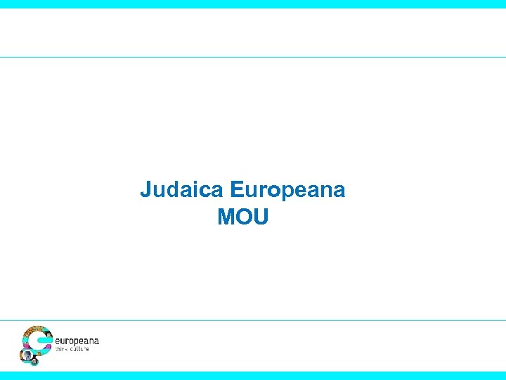 Judaica Europeana MOU 