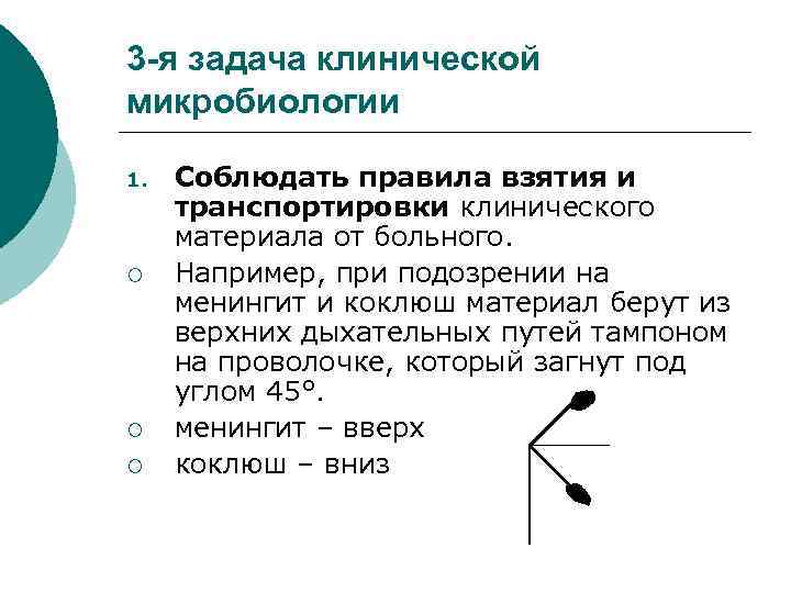 3 -я задача клинической микробиологии 1. ¡ ¡ ¡ Соблюдать правила взятия и транспортировки