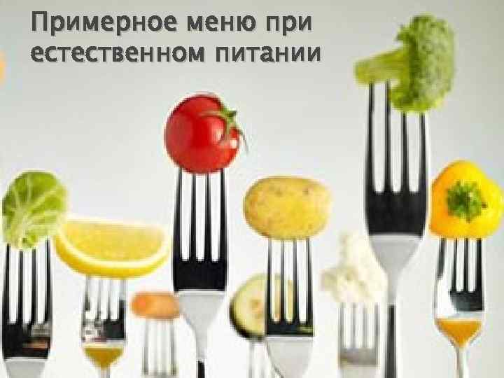 Примерное меню при естественном питании 