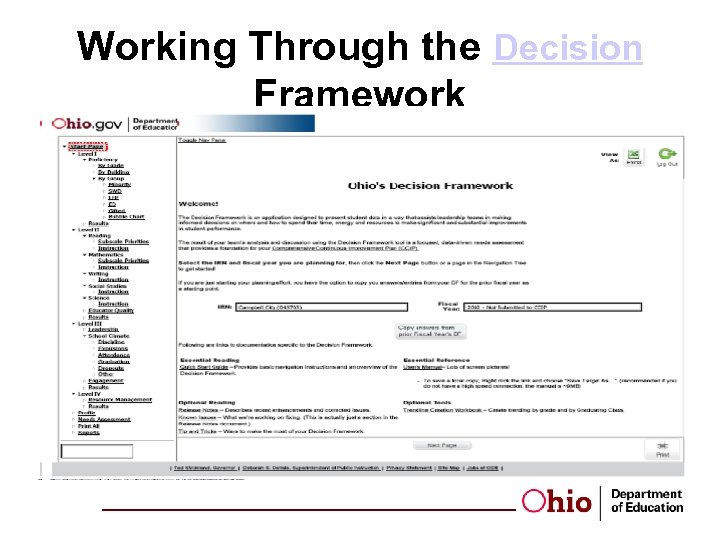Working Through the Decision Framework 