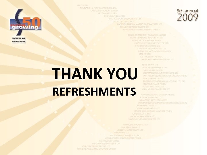 THANK YOU REFRESHMENTS 