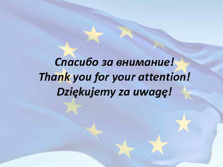 Спасибо за внимание! Thank you for your attention! Dziękujemy za uwagę! 