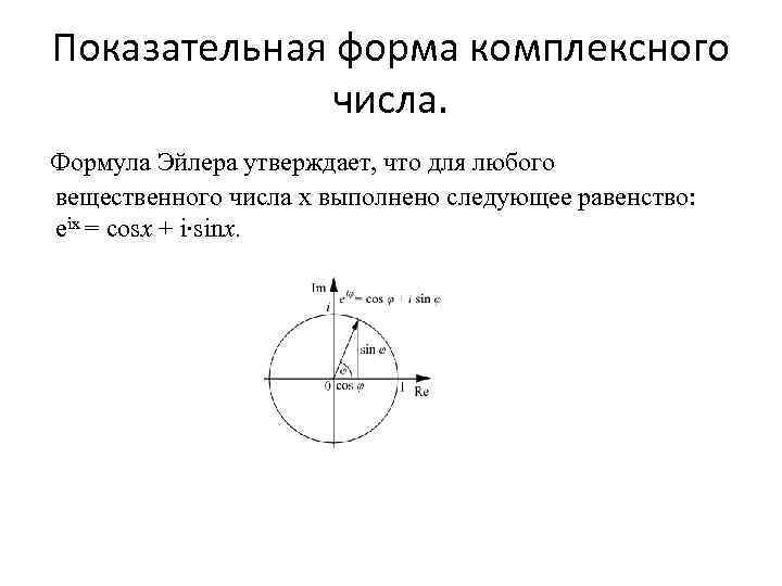 Показательная форма комплексного числа