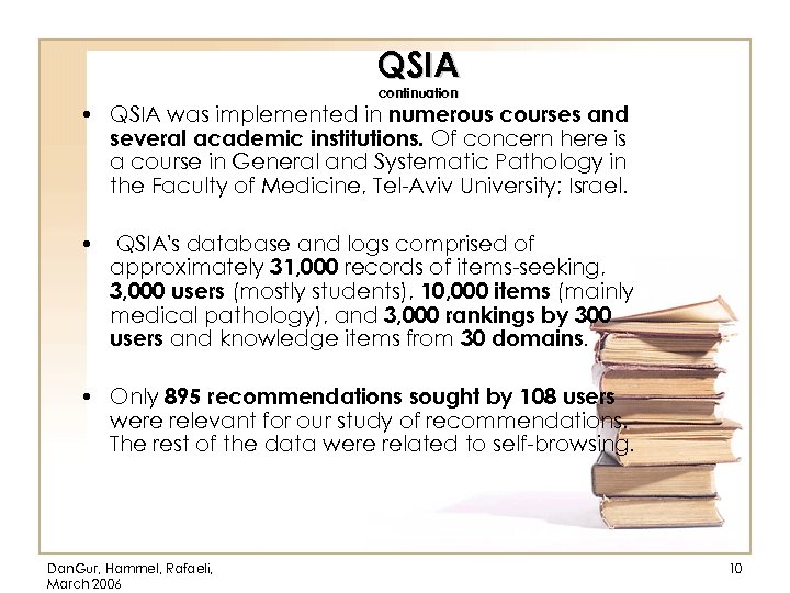 QSIA continuation • QSIA was implemented in numerous courses and several academic institutions. Of