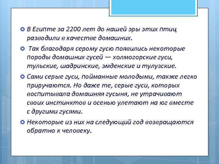  В Египте за 2200 лет до нашей эры этих птиц разводили в качестве