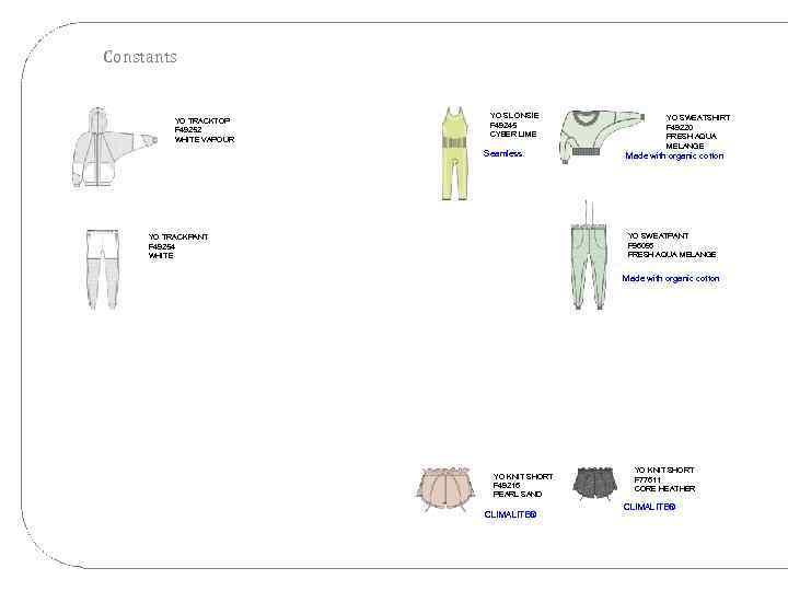 Constants YO TRACKTOP F 49252 WHITE VAPOUR YO SL ONSIE F 49245 CYBER LIME