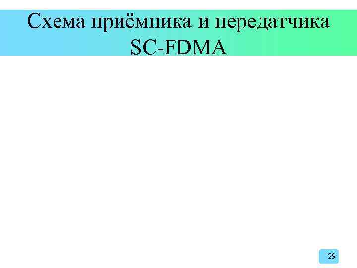Схема приёмника и передатчика SC-FDMA 29 