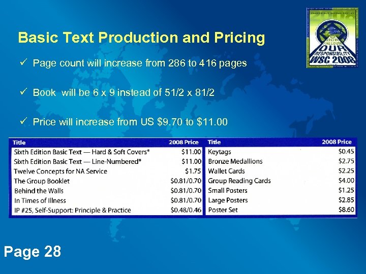 Basic Text Production and Pricing ü Page count will increase from 286 to 416