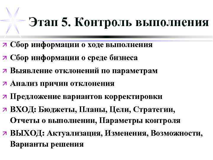 Произведите контроль выполненной работы. Контроль выполнения бизнес плана.