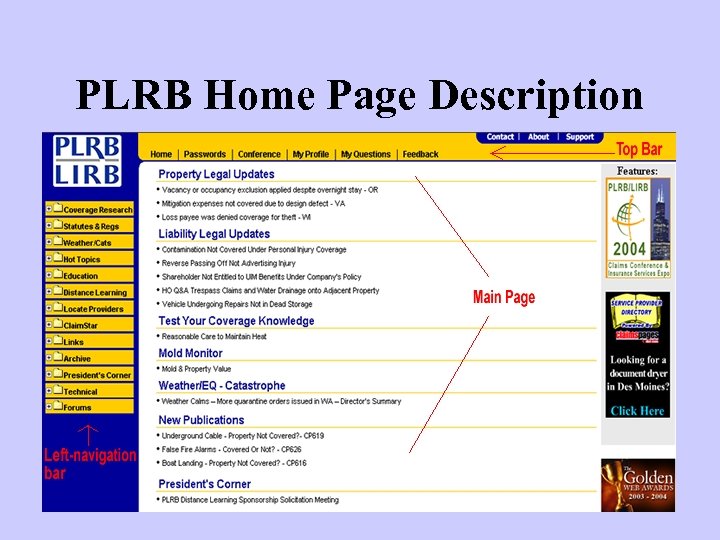 PLRB Home Page Description 