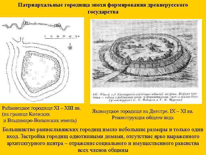 Патриархальные городища эпохи формирования древнерусского государства Райковецкое городище XI – XIII вв. (на границе