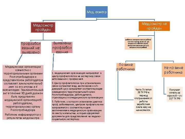 Мед. осмотр Медосмотр не пройден Медосмотр пройден Профзабол еваний не выявлено Медицинская организация совместно