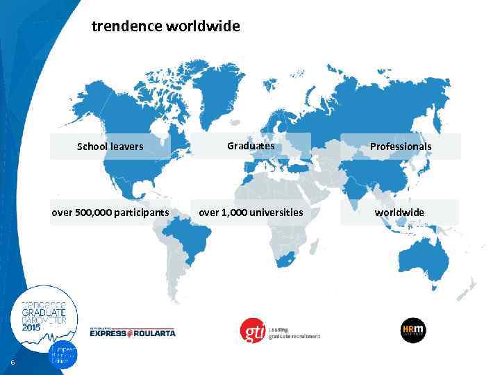 trendence worldwide School leavers Professionals over 500, 000 participants 6 Graduates over 1, 000