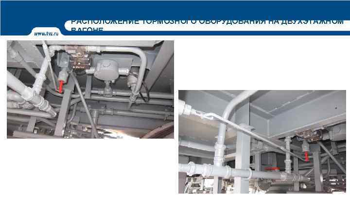 РАСПОЛОЖЕНИЕ ТОРМОЗНОГО ОБОРУДОВАНИЯ НА ДВУХЭТАЖНОМ ВАГОНЕ 