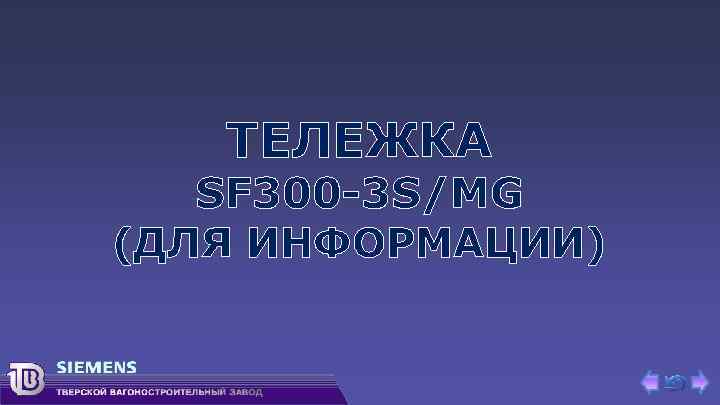 ТЕЛЕЖКА SF 300 -3 S/MG (ДЛЯ ИНФОРМАЦИИ) 