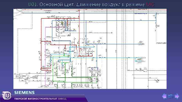 В 01. Основной щит. Движение воздуха в режиме UIC 