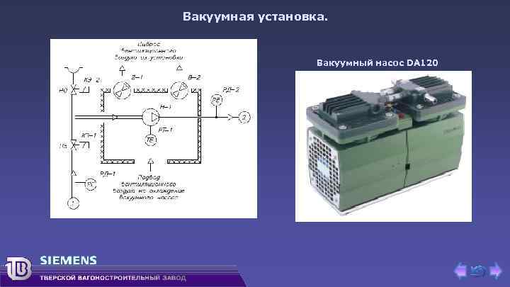 Вакуумная установка. Вакуумный насос DA 120 