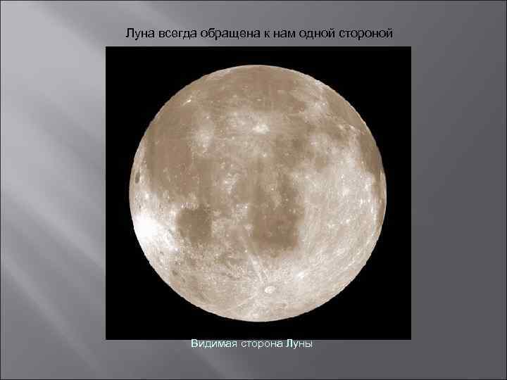 Луна всегда обращена к нам одной стороной Видимая сторона Луны 