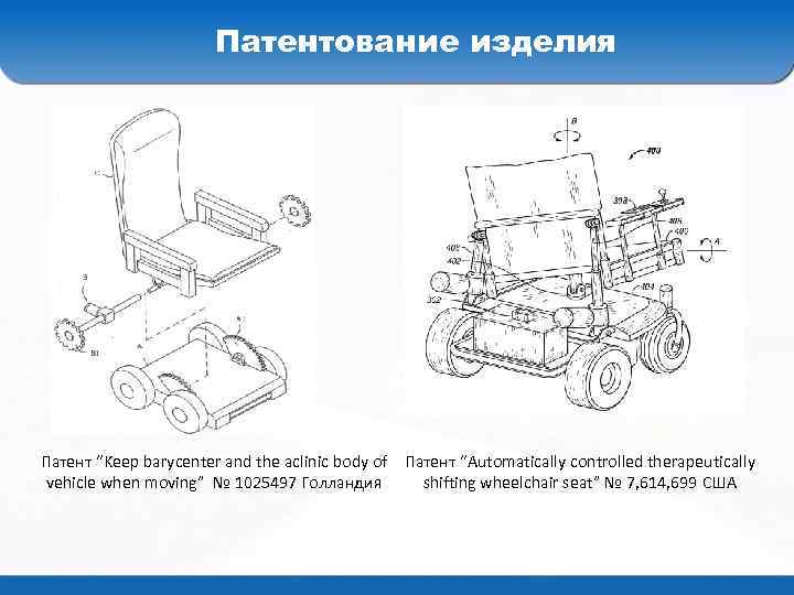 Патентование изделия Патент “Keep barycenter and the aclinic body of Патент “Automatically controlled therapeutically