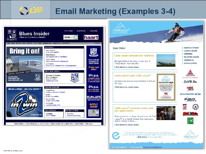 Email Marketing (Examples 3 -4) © 2007 c 360, Inc. All Rights reserved. 