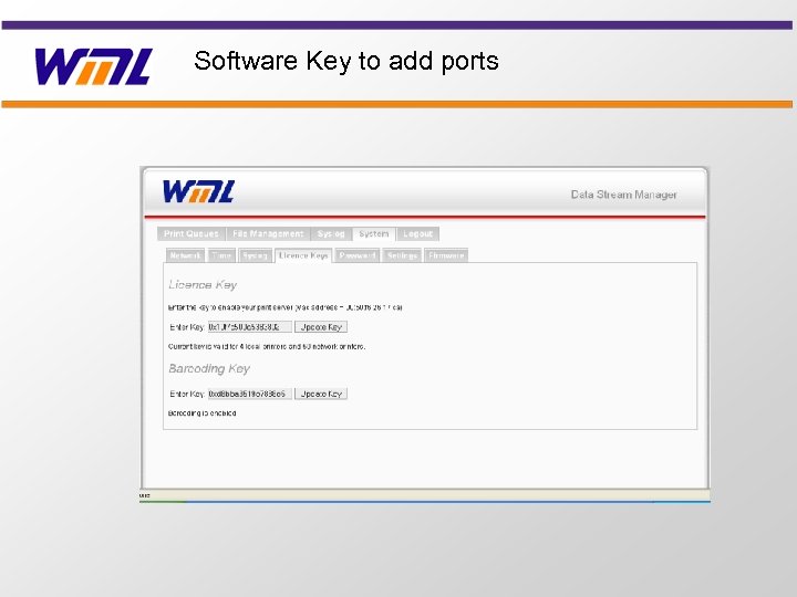 Software Key to add ports 