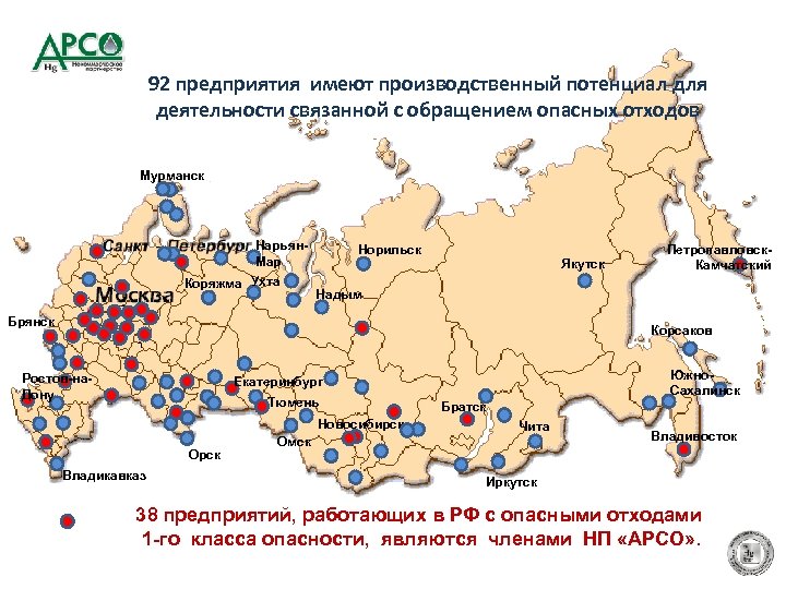 92 предприятия имеют производственный потенциал для деятельности связанной с обращением опасных отходов Мурманск Нарьян.
