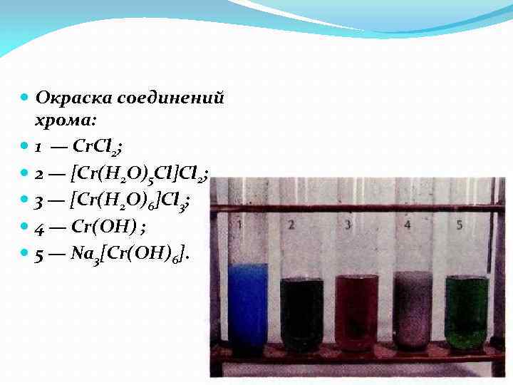 Образование окрашенного продукта