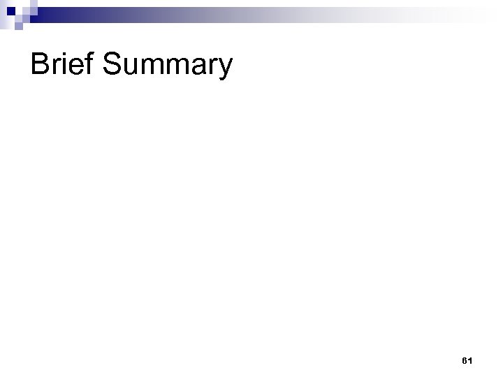 Brief Summary 61 