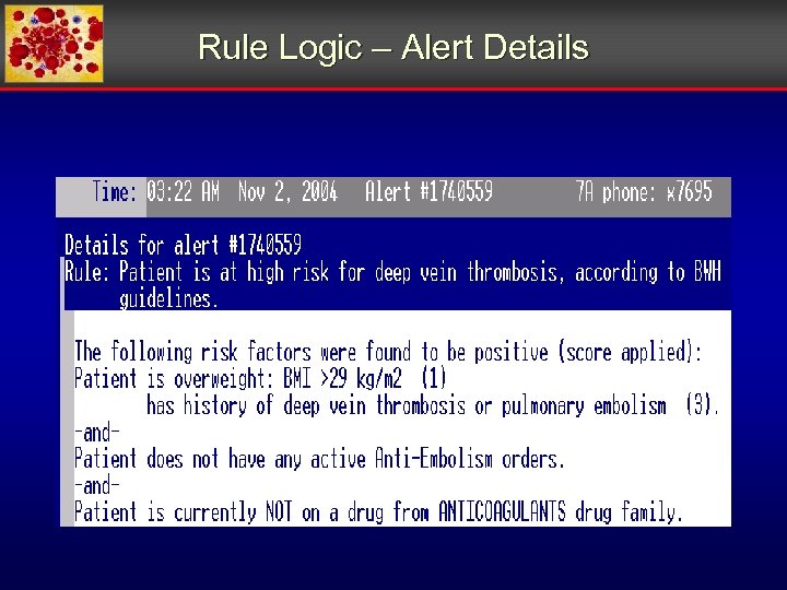 Rule Logic – Alert Details 