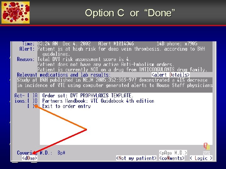 Option C or “Done” 