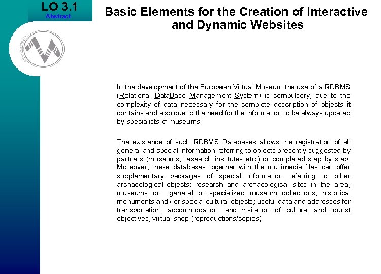 LO 3. 1 Abstract Basic Elements for the Creation of Interactive and Dynamic Websites
