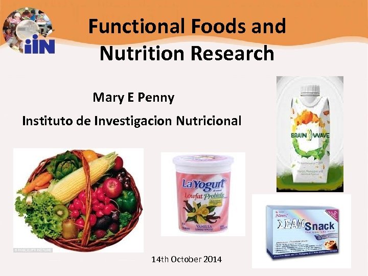 Functional Foods and Nutrition Research Mary E Penny Instituto de Investigacion Nutricional 14 th