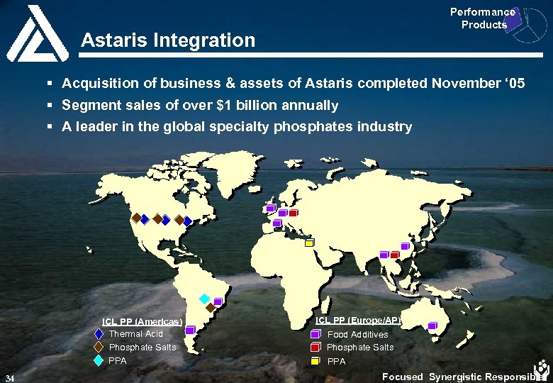 Performance Products Astaris Integration § Acquisition of business & assets of Astaris completed November