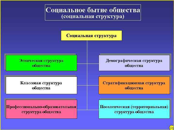 Социальное бытие общества (социальная структура) Социальная структура Этническая структура общества Демографическая структура общества Классовая