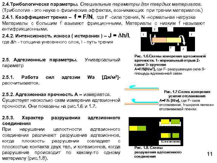 2. 4. Трибологическе параметры. Специальные параметры для твердых материалов. (Трибология - это наука о