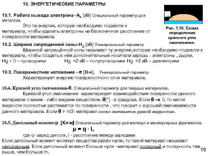 Основные энергетические параметры