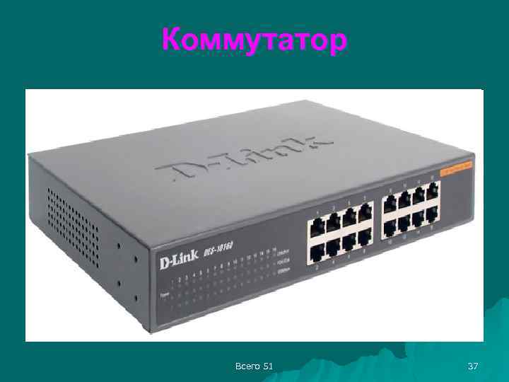 Коммутатор Всего 51 37 