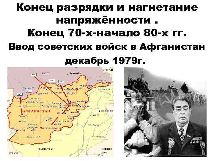 Конец разрядки и нагнетание напряжённости. Конец 70 -х-начало 80 -х гг. Ввод советских войск