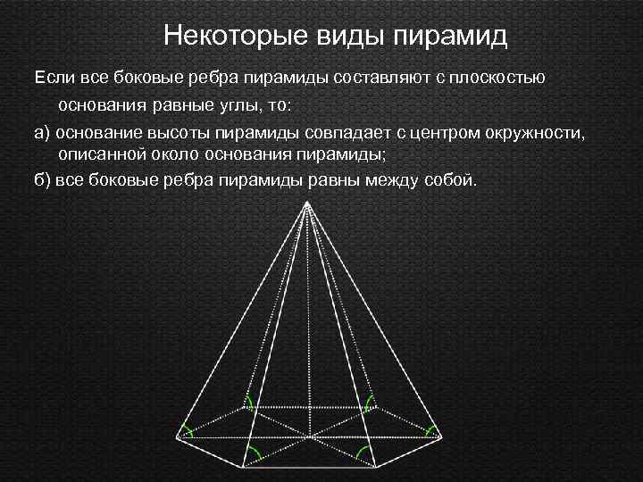 Ребра пирамиды. Пятигранная пирамида. Пирамидой называют многогранник. Боковой поверхностью пирамиды называется.